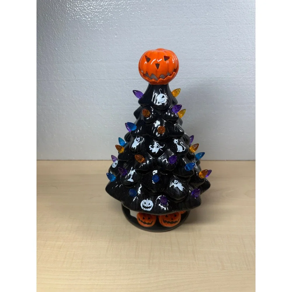 Hot‎ Topic Disney Nightmare Before Christmas Light Up Ceramic Tree Halloween